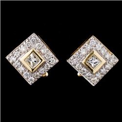 14K Yellow Gold 0.80ctw Diamond Earrings