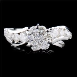 14K White Gold 1.05ctw Diamond Ring