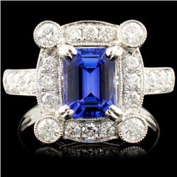 18K Gold 2.01ct Tanzanite & 1.04ctw Diamond Ring