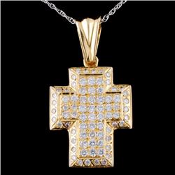 14K Yellow Gold 1.82ctw Diamond Pendant