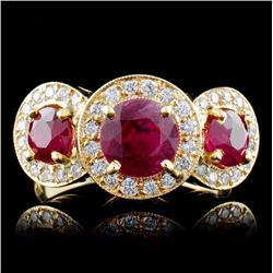 14K Yellow Gold 1.85ct Ruby & 0.63ct Diamond Ring