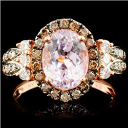 14K Rose Gold 2.55ct Kunzite & 0.72ctw Diamond Rin