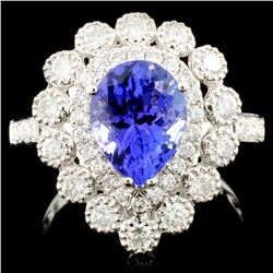 18K Gold 1.95ct Tanzanite & 0.87ctw Diamond Ring