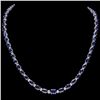 Image 1 : `14k Gold 29ct Sapphire 1.10ct Diamond Necklace