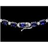 Image 2 : `14k Gold 29ct Sapphire 1.10ct Diamond Necklace