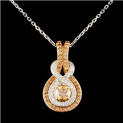 14K Gold 0.99ctw Fancy Color Diamond Pendant