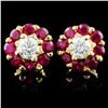 Image 1 : 18K Yellow Gold 1.30ct Ruby & 0.49ct Diamond Earri