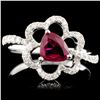 Image 1 : 18K Gold 0.76ct Ruby & 0.27ctw Diamond Ring