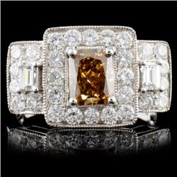 18K White Gold 2.06ctw Fancy Color Diamond Ring