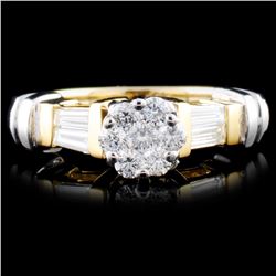 14K TT Gold 0.52ctw Diamond Ring