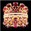 Image 1 : 18K Rose Gold 4.67ct Ruby and 0.45ctw Diamond Ring