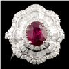 Image 1 : 18K Gold 1.62ct Ruby & 1.24ctw Diamond Ring