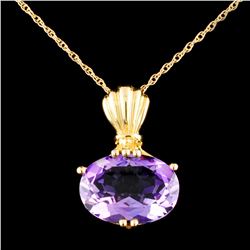 14K Gold 6.45ct Amethyst Pendant