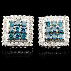 14K Gold 1.30ctw Fancy Color Diamond Earrings