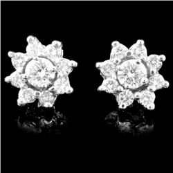 14K Gold 0.87ctw Diamond Earrings