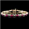 Image 1 : 14K Yellow Gold 4.00ct Ruby & 0.25ct Diamond Brace