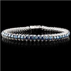 14K WG 6.19ctw Fancy Color Diamond Bracelet