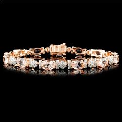 14K Gold 9.15ctw Morganite & 1.50ctw Diamond Brace