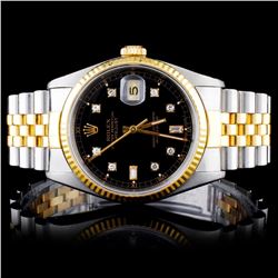 Rolex YG/SS DateJust Men's Diamond Wristwatch