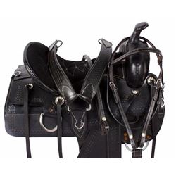 _NEW!_ New Comfy Black Pleasure Trail Western Horse Saddle 16 18 [9520] shipping included