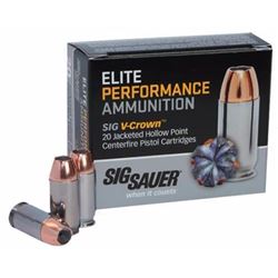 10 BOXES Sig Sauer E38SU1-20 V-Crown 38 Super +P 125GR JHP (200 ROUNDS) 798681522439