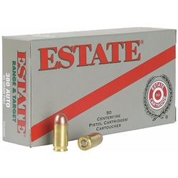 10 BOXES Estate ESH38095 Range 380 ACP Full Metal Jacket 95GR (500 ROUNDS) .029465063795