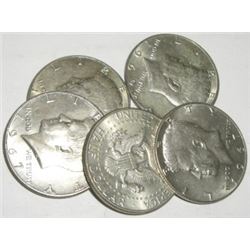 5 TOTAL SILVER KENNEDY HALF DOLLARS *MIXED DATES & GRADES-NICE EARLY SILVER HALF DOLLARS*!!