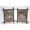 Image 1 : A pair of early Victorian coloured stipple engravings, playful cats in garden settings, in staine...