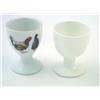 Image 1 : A Czechoslovakian porcelain egg cup colour printed with two chickens and another with spiral moul...
