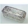 Image 1 : An Edward VII rectangular cut glass dressing table box with embossed silver cover, Birmingham 190...