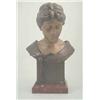 Image 1 : A late 19th/early 20th century plaster bust of woman, with down cast eyes set on an integral plin...