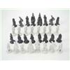 Image 1 : A Vienna porcelain chess set, in white and black glaze, modelled as courtly figures, the pawns as...