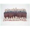 Image 1 : A rare late 19th/early 20th century Peruvian alabaster chess set, carved as Incas, with Llamas as...