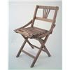 Image 1 : A beech folding child's chair with slatted seat, 1ft.10ins. high...