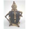 Image 1 : A French 19th century novelty brass and coconut bell, in the form of a 'Native American' seated w...