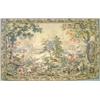 Image 1 : A 20th century machine woven tapestry panel, decorated with game birds, stags and a dog in a land...