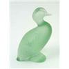 Image 1 : A Lalique green glass duck, post-war, perched upright with moulded wings and feet, engraved signa...