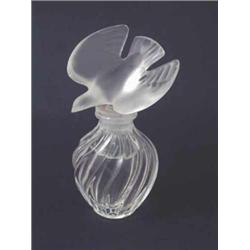 A Lalique scent bottle with flying dove stopper, 3.5in....