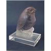 Image 1 : A Lalique model of a bird, "Bellecoeur", clear glass bird seated upright on rectangular plinth, e...