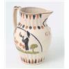 Image 1 : A George III Prattware smoker and toper jug, relief-moulded with opposing panels, gentleman smoki...