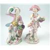 Image 1 : A pair of mid-18th century Derby figures, two young gents, one seated with hod of grapes, the oth...