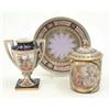 Image 1 : A 'Vienna' cup, cover and saucer, cylindrical cup painted with a circular panel of Venus, (faults...