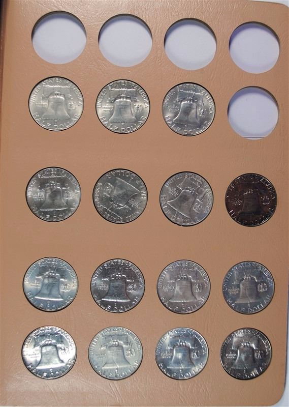 COMPLETE SET CHOICE BU FRANKLIN HALF DOLLARS 19481963 IN DANSCO ALBUM