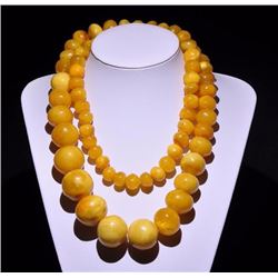 Antique Butterscotch Egg Yolk Amber Necklace 265 grams