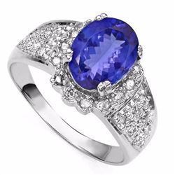 Natural Tanzanite & Diamond Gold Ring