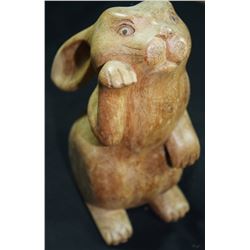 Hand Carved Wooden Bunny