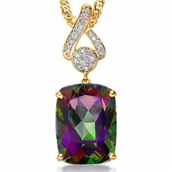 Natural Mystic Gem & Diamond 10.12 cts Pendant