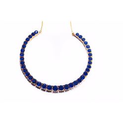 Natural Burma Sapphire & Solid Gold Necklace 58 ct- AGL