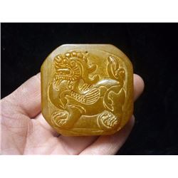 Chinese old jade carving kylin seals
