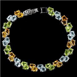 Stunning Natural Multi Gemstones Bracelet